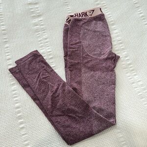 gymshark - women’s flex leggings in dark ruby marl/blush nude (size: M) low rise